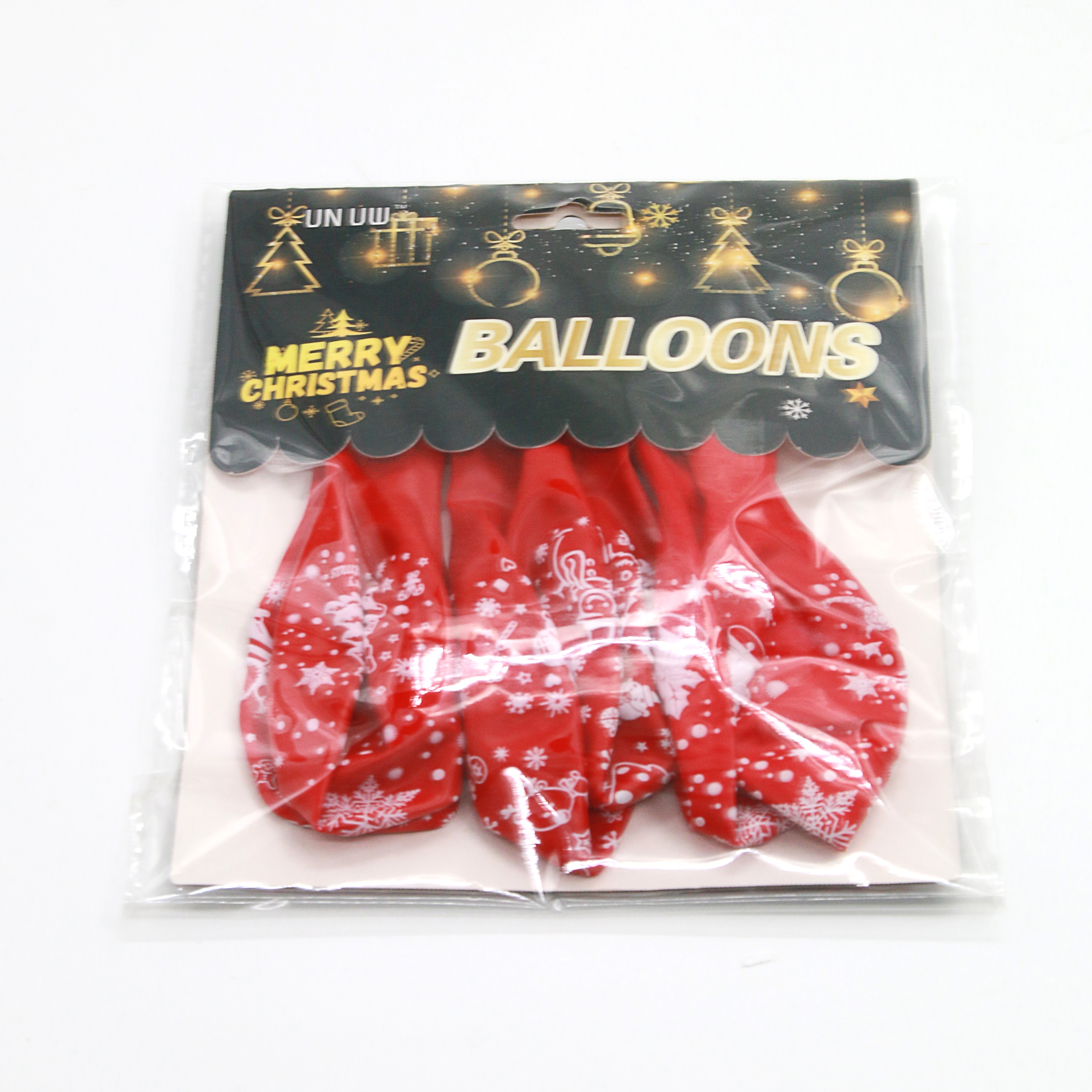 红色圣诞图案气球乳胶气球派对布置用品派对气球