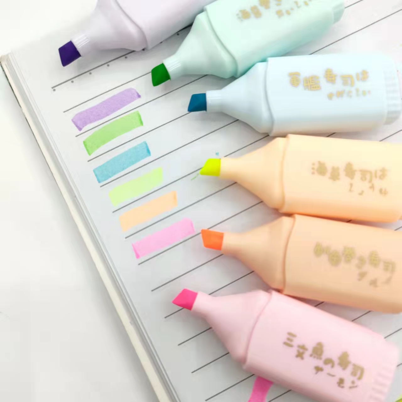 Sushi colored highlighters, student key marking pens, journal pens, large-capacity drawing pens Application Scenario