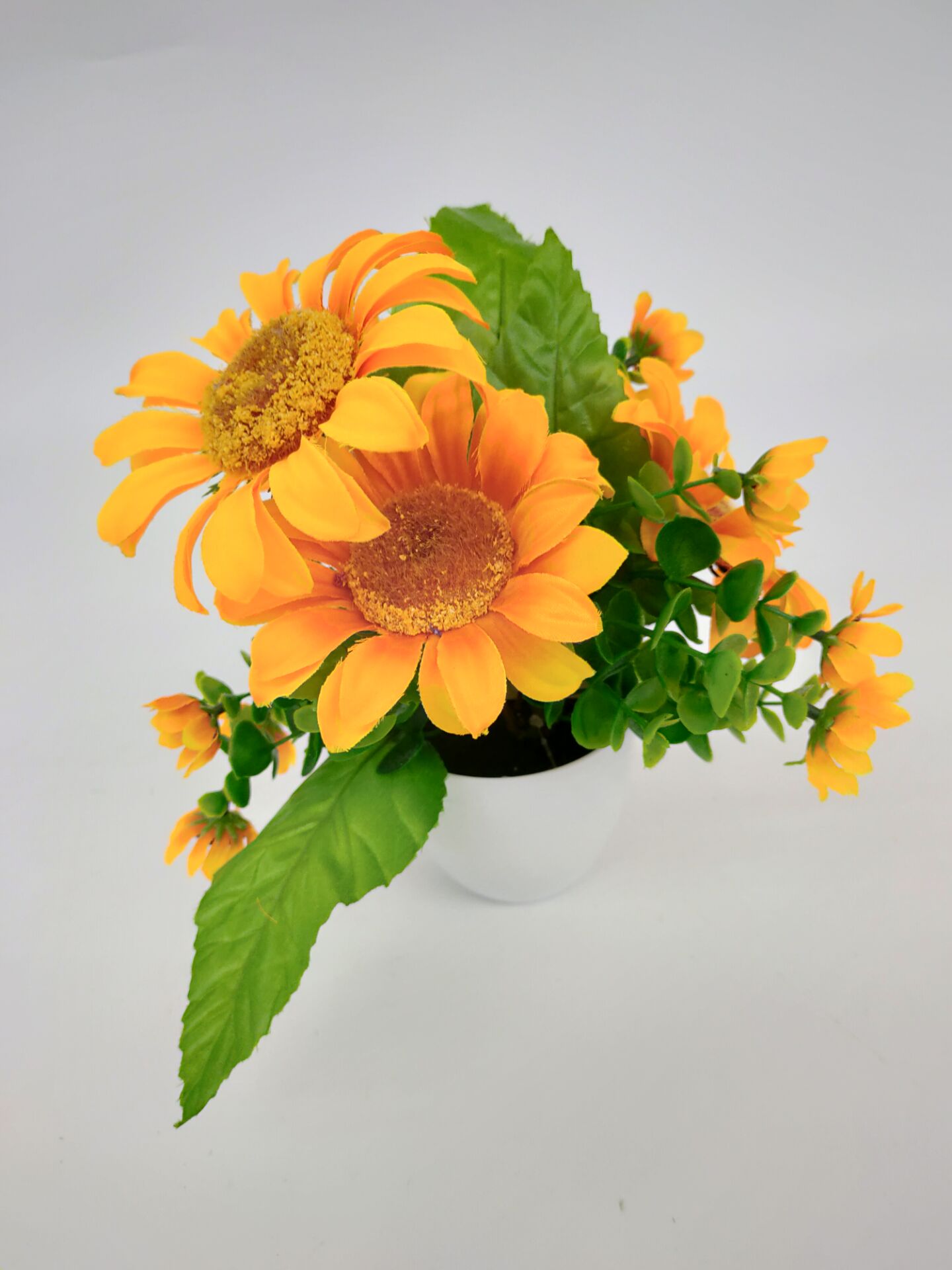 仿真花假花盆景塑料盆向日葵餐厅客厅阳台等日用摆件