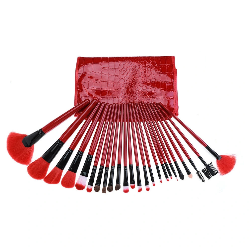 Factory direct sales of 24 animal hair makeup brushes, stone pattern makeup sets, crocodile pattern portable bags, shanilak