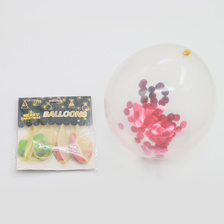 透明内置粉色彩片气球乳胶气球派对布置用品派对气球