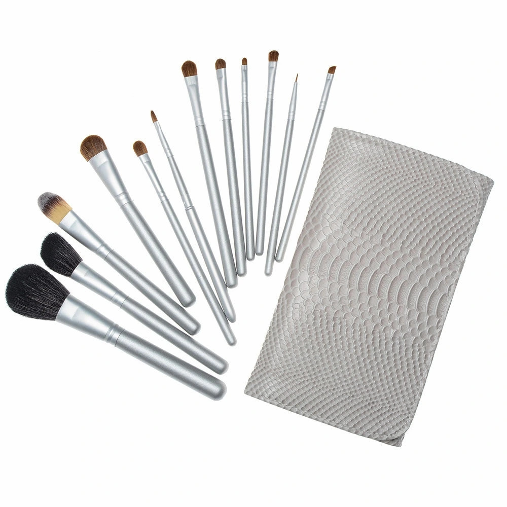 12 piezas pelo de animal patrón de piel de serpiente juego de pinceles maquillaje cepillo de lana big stuf herramienta de maquillaje portátil shanilak Specification image