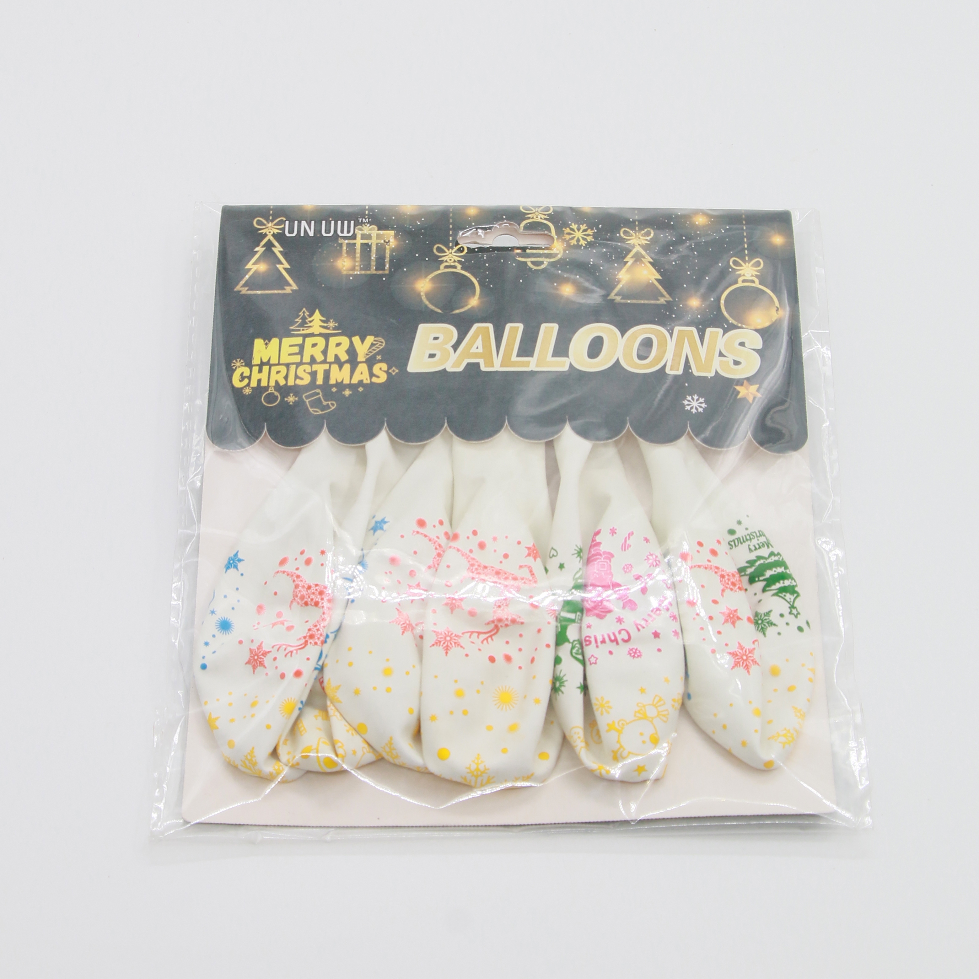 白底圣诞图案气球乳胶气球派对布置用品派对气球详情图3