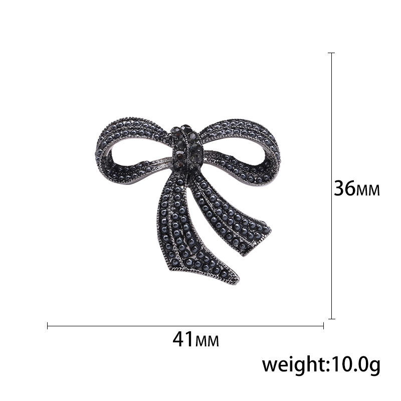 Factory direct sales of creative light luxury Korean version new best-selling cartoon rice bead bow light luxury water diamond creative retro brooch simple and fashionable accessory pin in stock Application Scenario