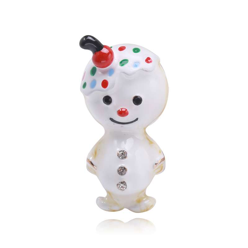 Factory direct sales of creative and light luxury Korean version new best-selling cartoon oil-drip snowman water diamond creative retro brooch, simple and fashionable accessory pin in stock Item Picture
