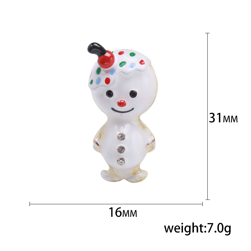 Factory direct sales of creative and light luxury Korean version new best-selling cartoon oil-drip snowman water diamond creative retro brooch, simple and fashionable accessory pin in stock Application Scenario