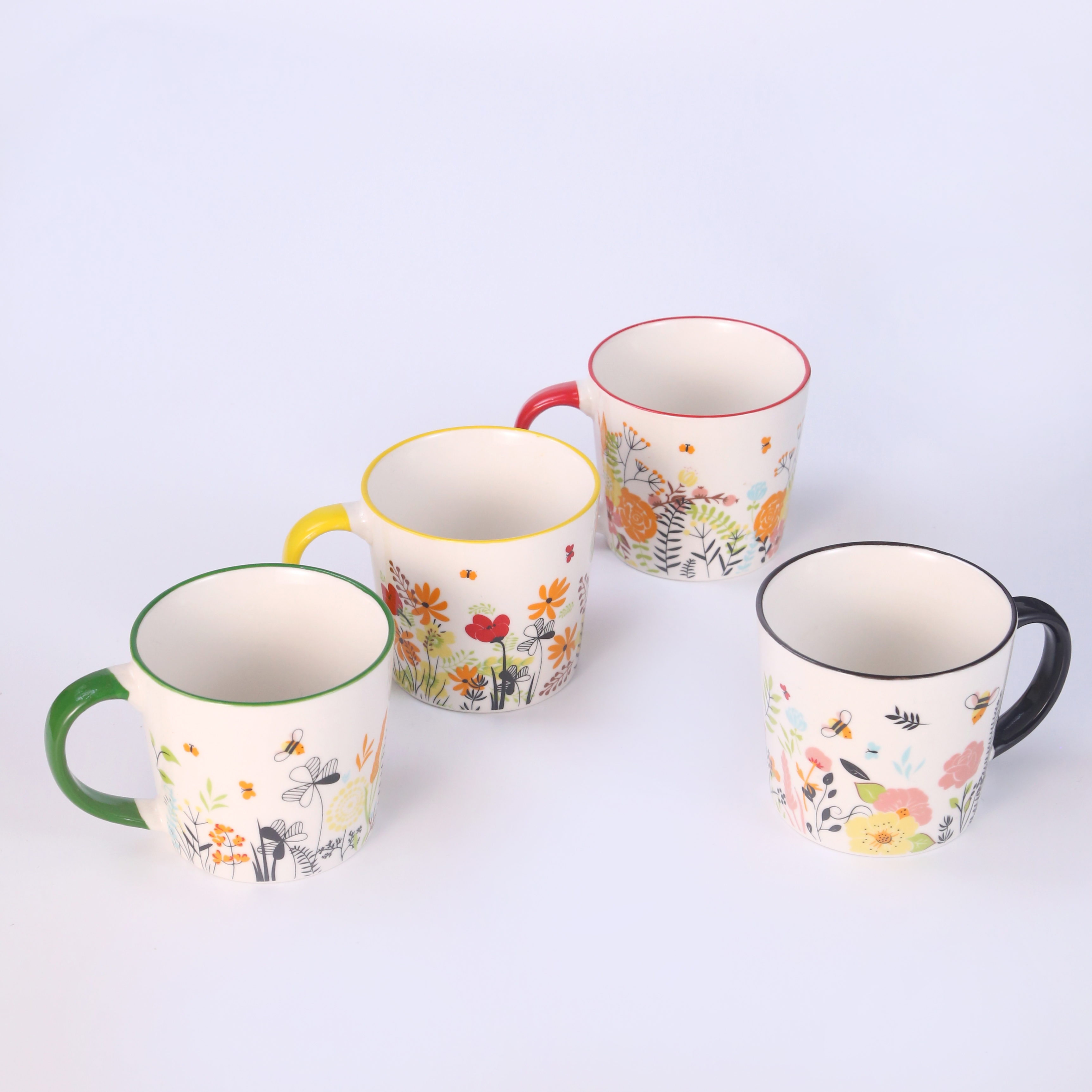 New ceramic cups, mugs, direct sales from foreign trade manufacturers, ins creative ceramic cups, trendy and cute water cups, covered spoons, pink mugs, student tea cups, coffee cups Item Picture