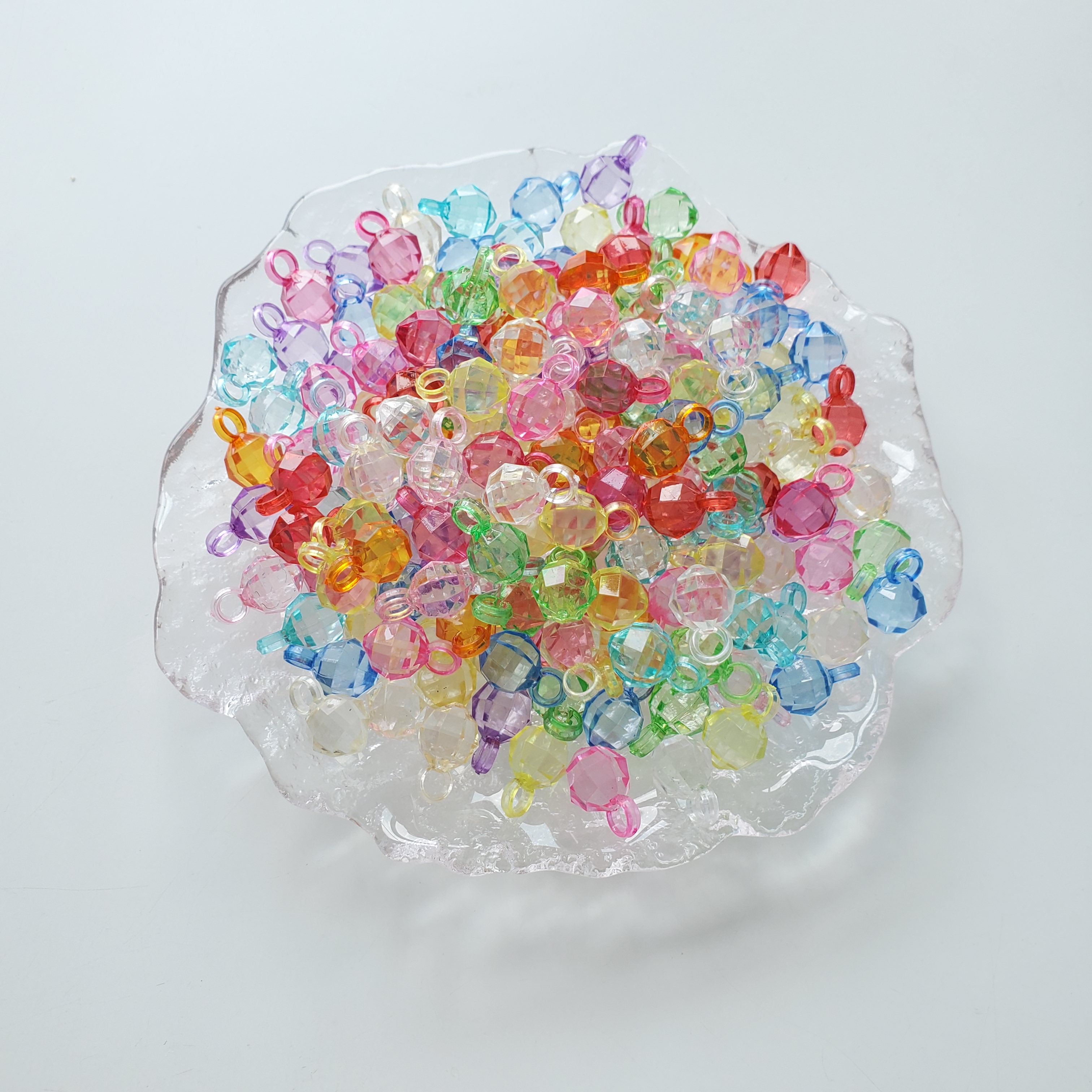 Chen Ming Accessories, cute 11.5mm cut round transparent pendant, ethnic costume headwear earrings, DIY accessories, complete package 640 pieces for sale