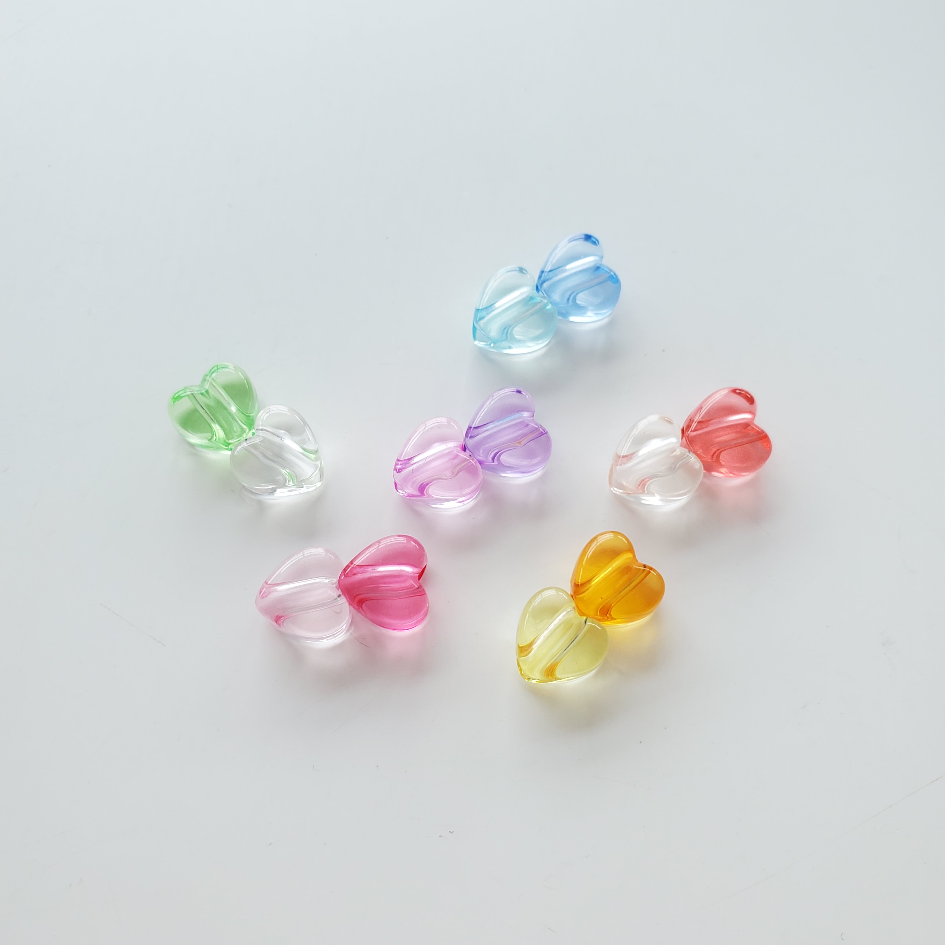 قطع غيار لـ DIY من أجل حرفة تشن، سعة 9.5 مم من سوار أكريك الشفاف، كسور القلب، 000 2 قطعة Item Picture