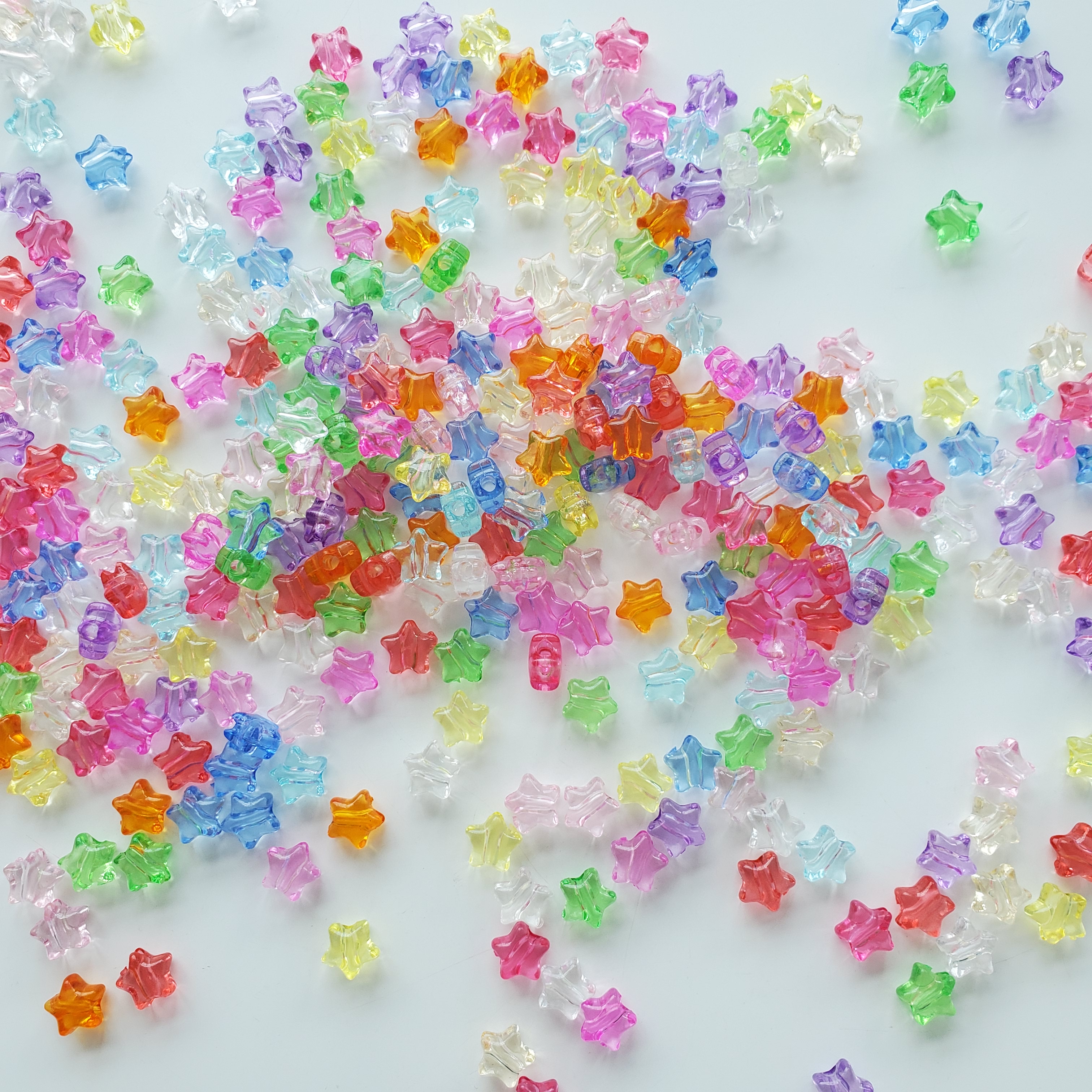 Chen Ming Jewelry 9.5mm transparent colored acrylic star scattered beads DIY jewelry accessories Star bracelet bead material 2050 pieces Specification image