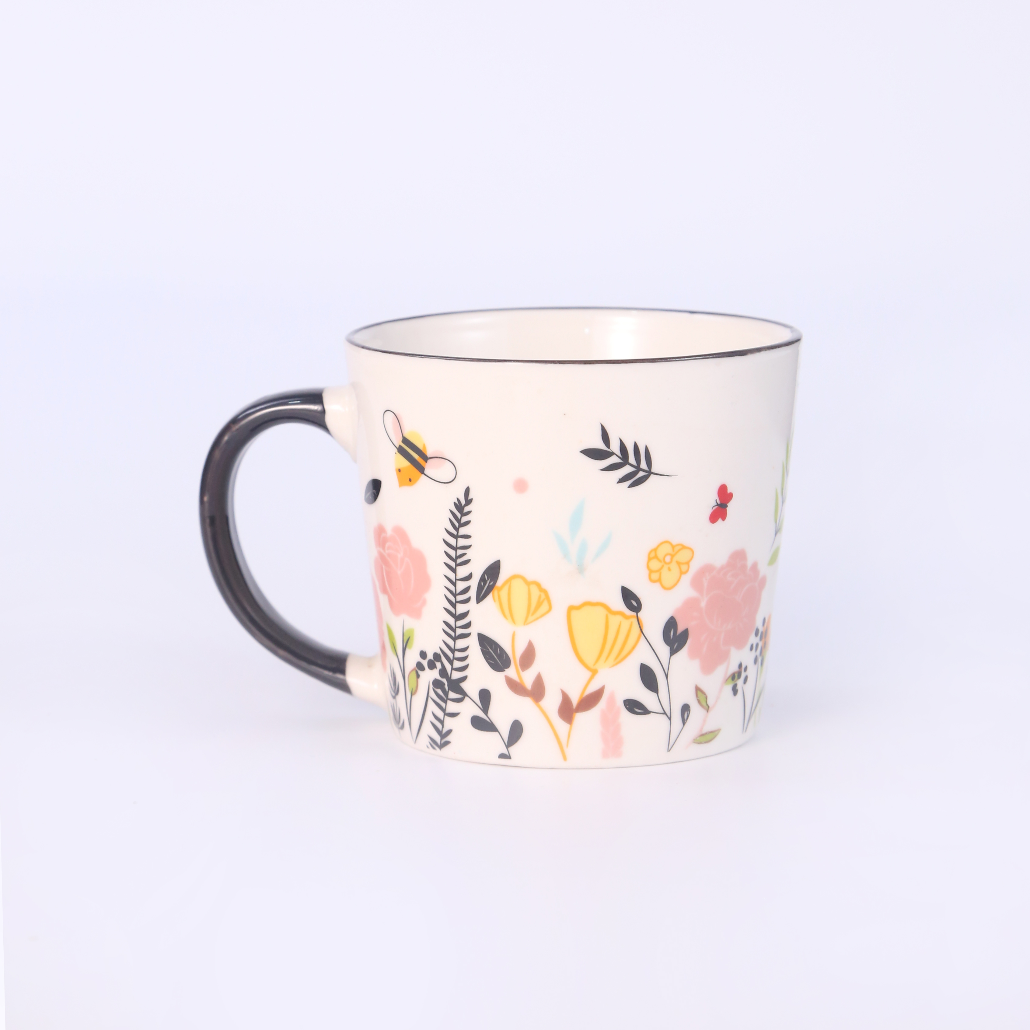 New ceramic cups, mugs, direct sales from foreign trade manufacturers, ins creative ceramic cups, trendy and cute water cups, covered spoons, pink mugs, student tea cups, coffee cups details Picture