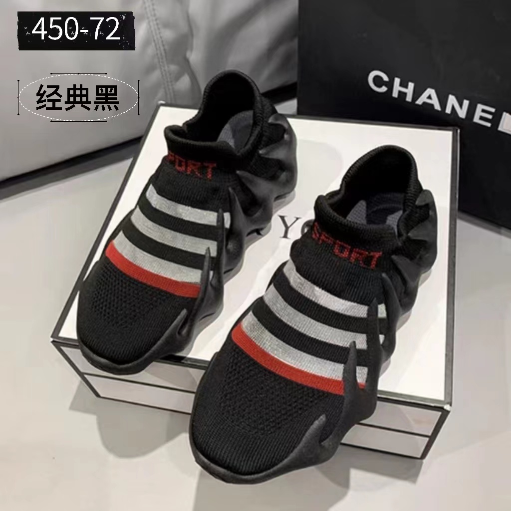 2022 new summer men's sports shoes for foreign trade, front lace-up woven round toe, blade sole casual running shoes in stock details Picture