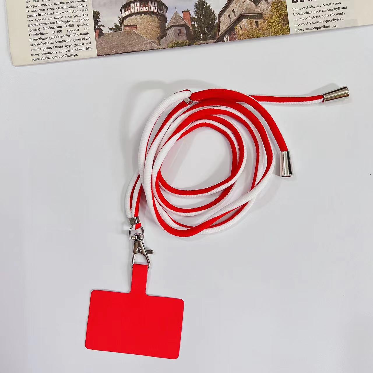 手机挂绳/双色手机挂绳/渐变双色挂绳白底实物图