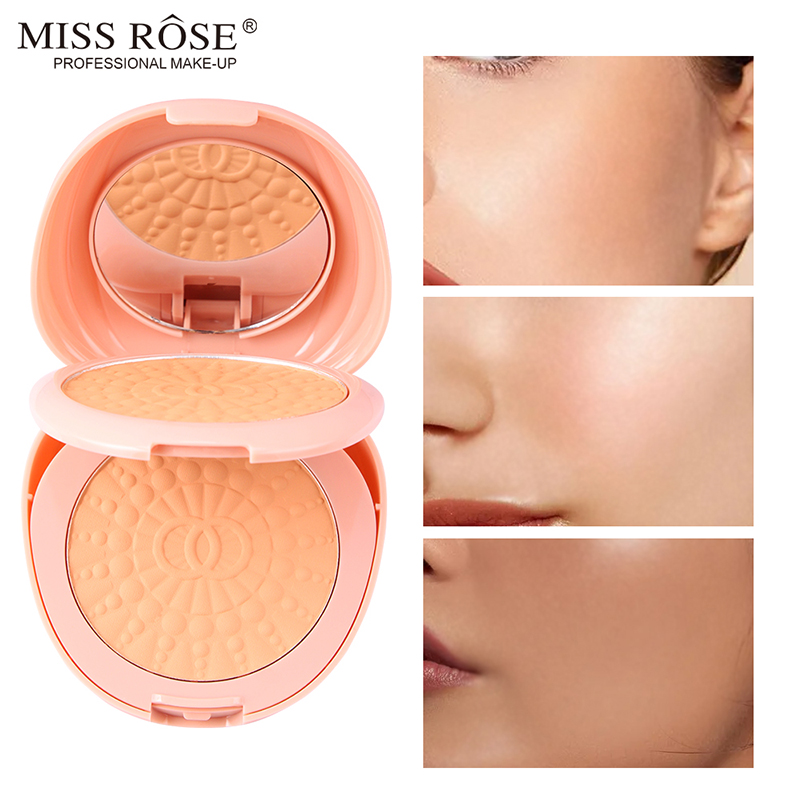 MISS ROSE新款双色哑光贝壳粉饼跨境专供自然遮瑕持久定妆粉饼女图