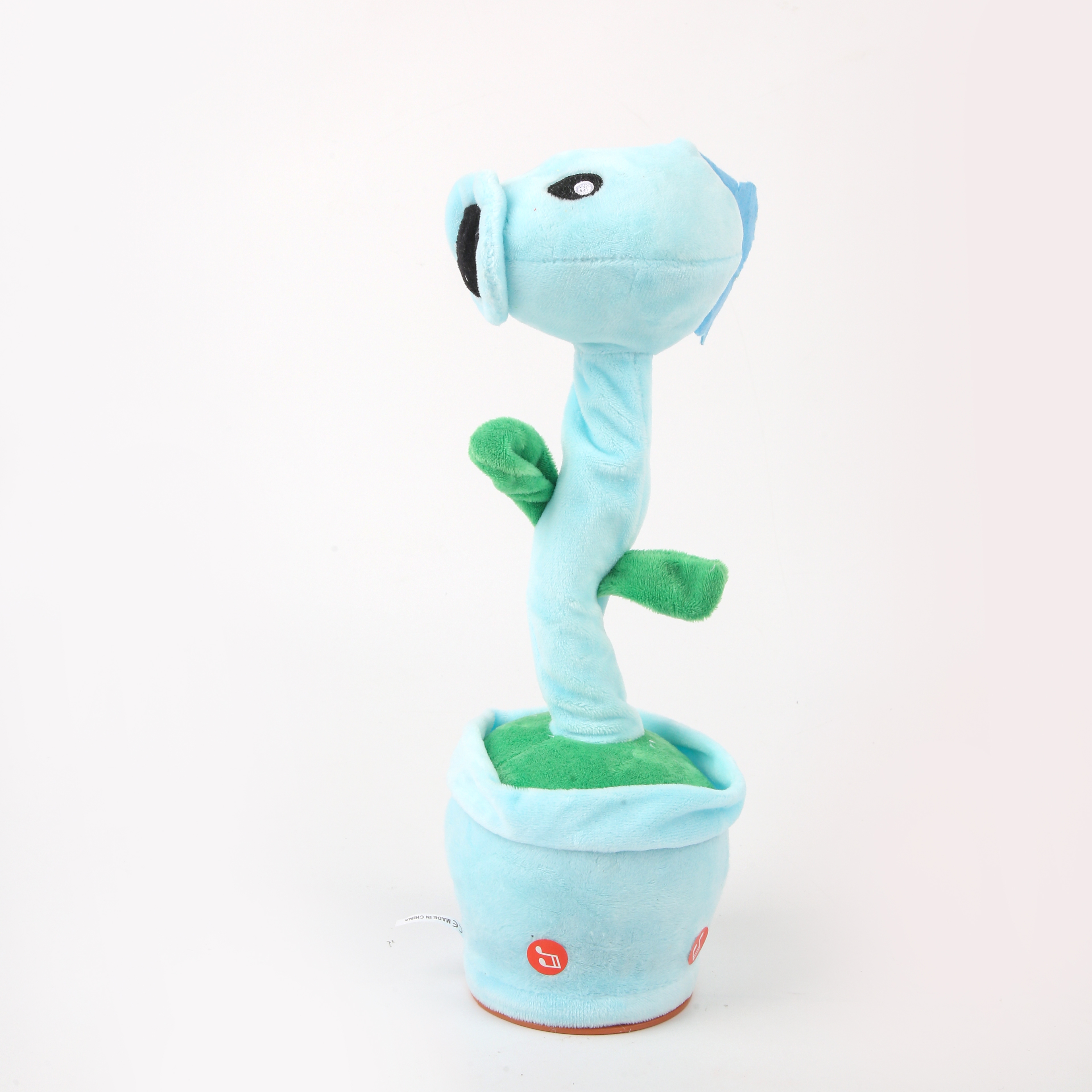 卡通新奇特电动玩具蓝色植物大战僵尸豌豆射手录音唱歌跳舞玩偶