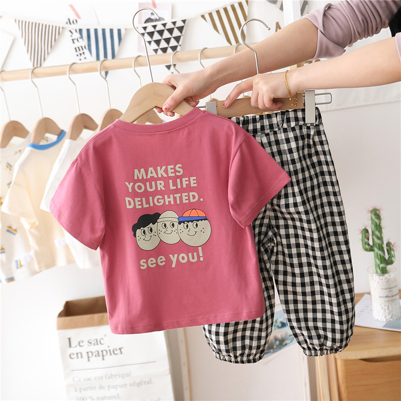 Children's and boys' summer wear 2022 New style Kids' stylish short-sleeved sporty summer wear Cool Korean-style boys' trendy outfits