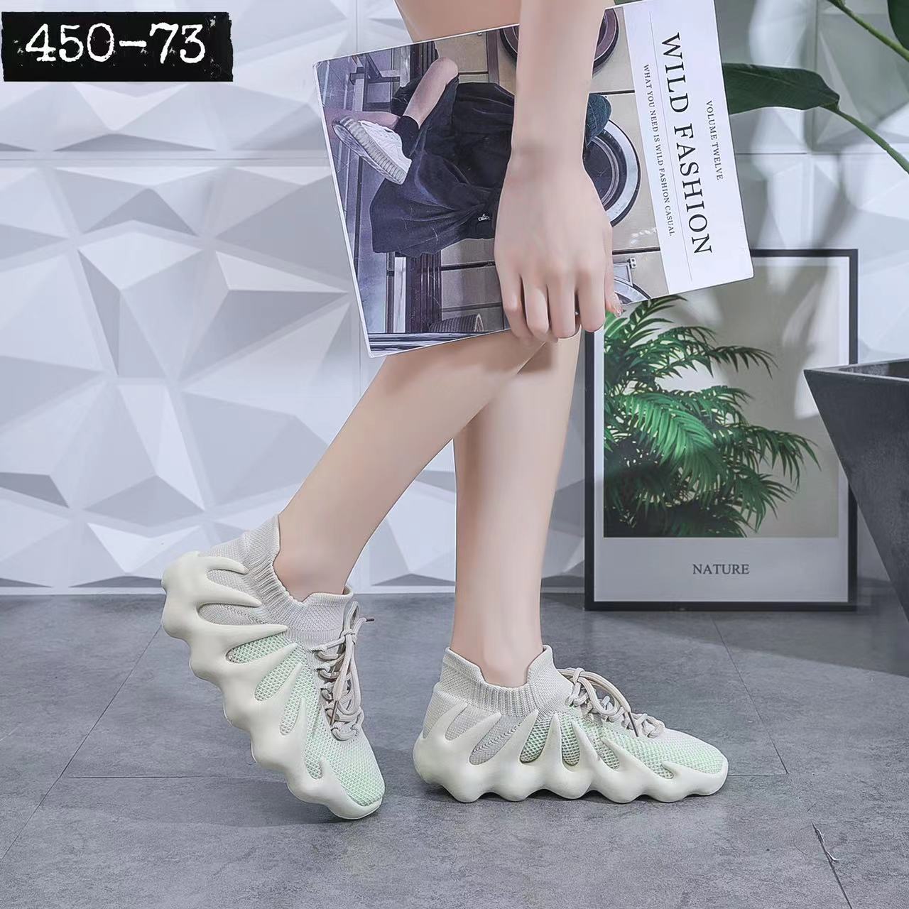 2022 new summer fashion flying woven sports shoes, Volcano shoes, lightweight and breathable running dad shoes for foreign trade