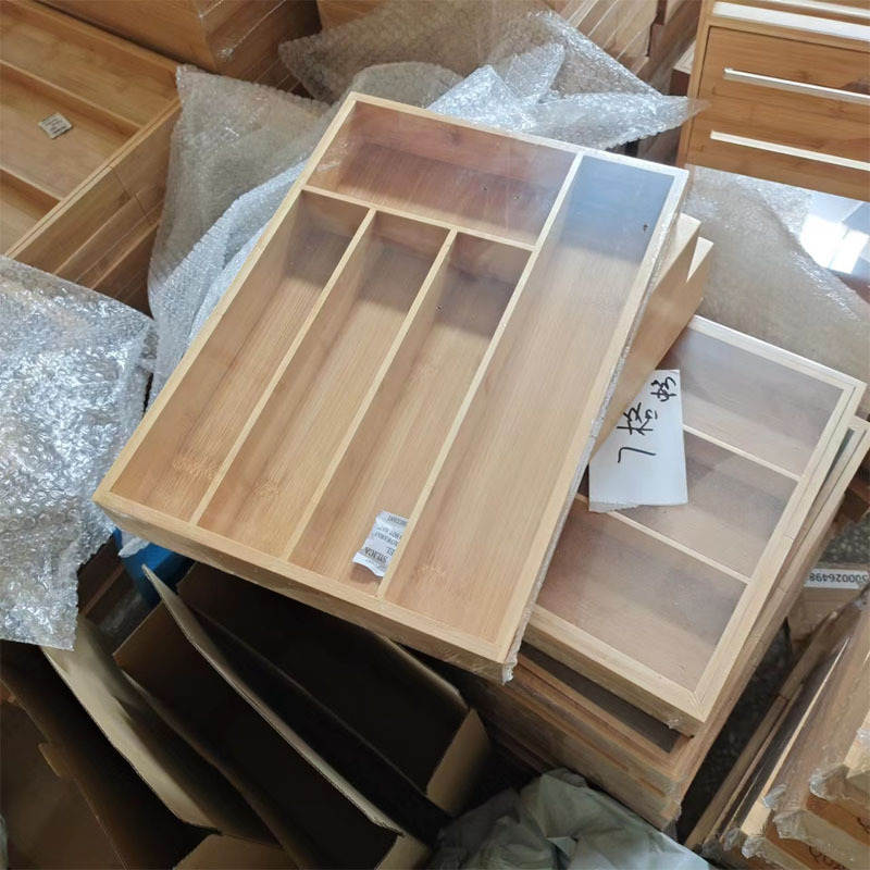 Kitchen drawer retractable knife and fork storage box for export