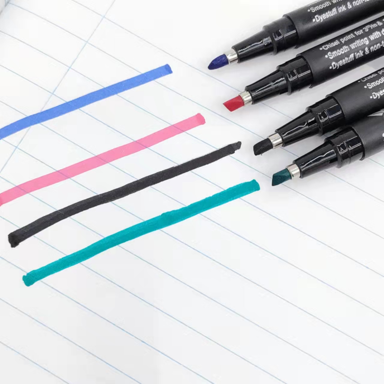 4-color water-based pens for smooth writing and marking of key points, office supplies Application Scenario