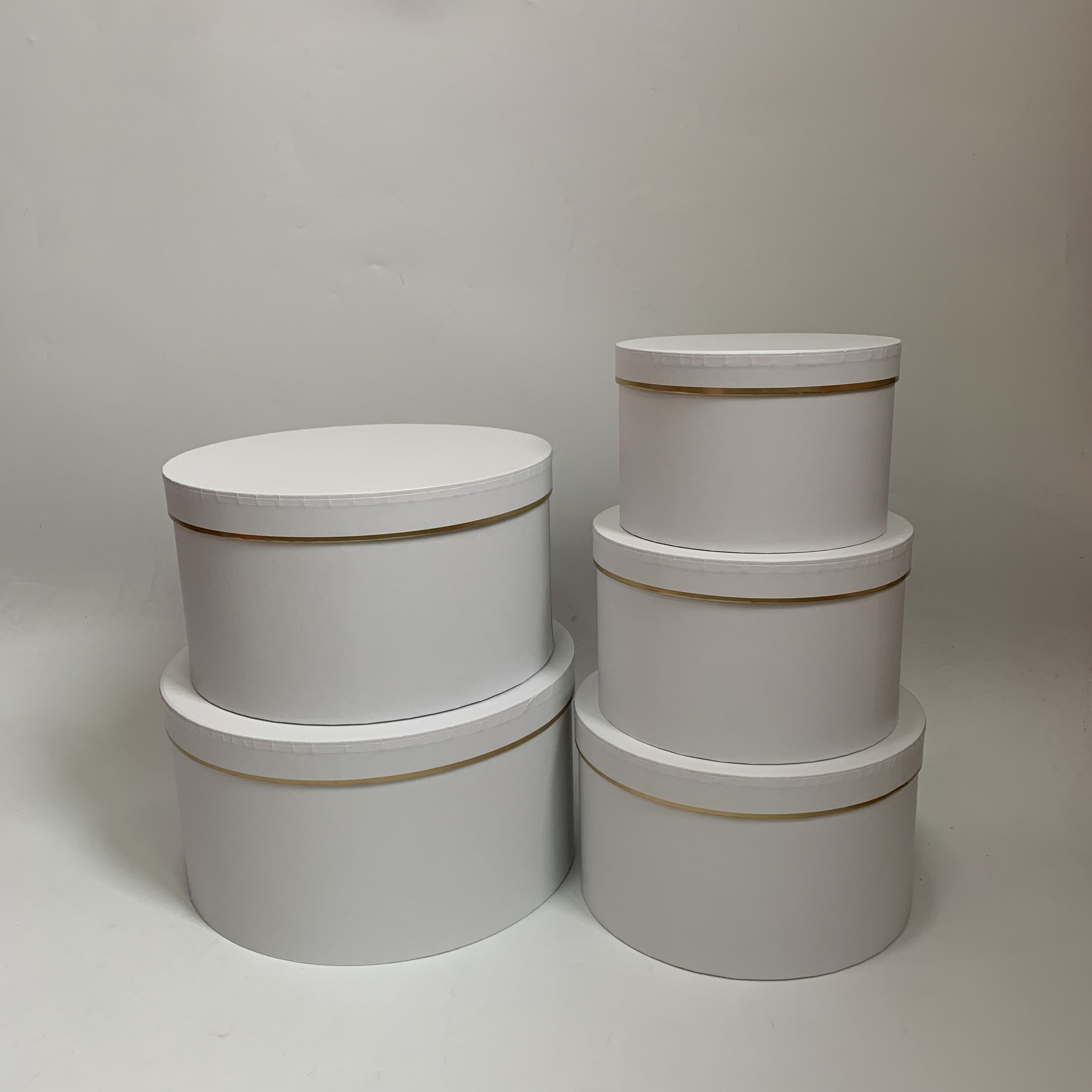 Vina classic round set of five flower gift box, flower box, hug bucket gift box details Picture