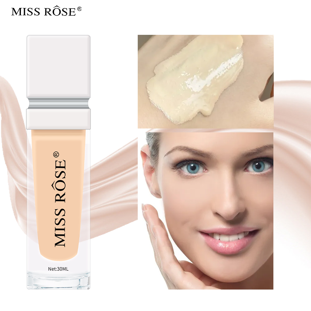  MISS ROSE小方管粉底新款 持久不易脱妆遮瑕保湿粉底液外贸批发