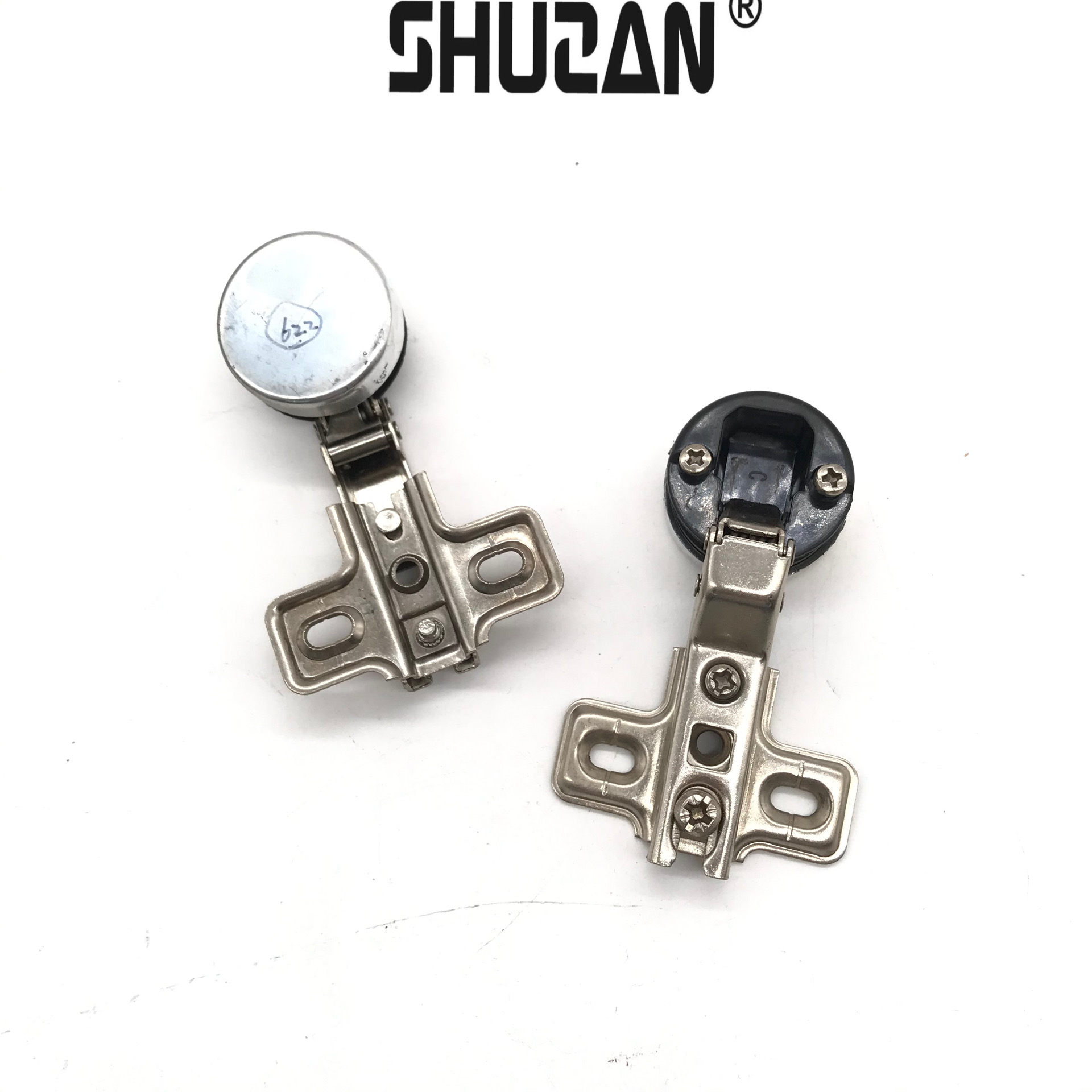 Shuzan high-quality cold-rolled steel hydraulic glass hinges, other hardware tools, cabinet doors, buffer and silent hinges Specification image