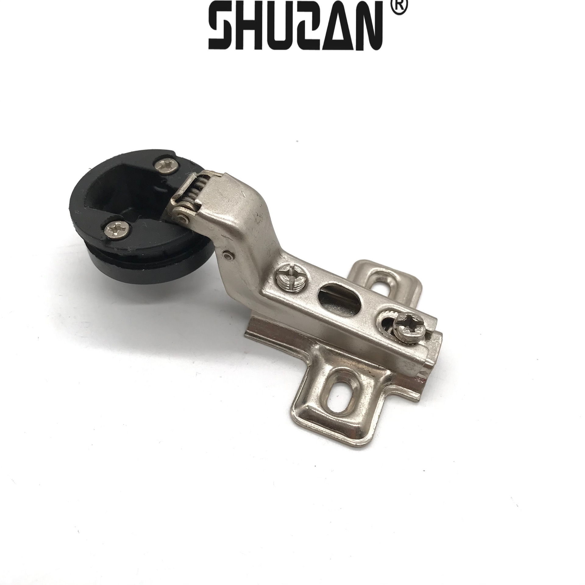 Shuzan high-quality cold-rolled steel hydraulic glass hinges, other hardware tools, cabinet doors, buffer and silent hinges details Picture