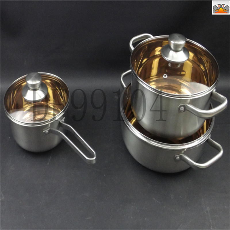 DF99014/三件套锅/加厚锅具礼品锅/三件套/家用厨房奶锅/汤锅炒锅组合/不锈钢锅具套装/DF Trading House细节图