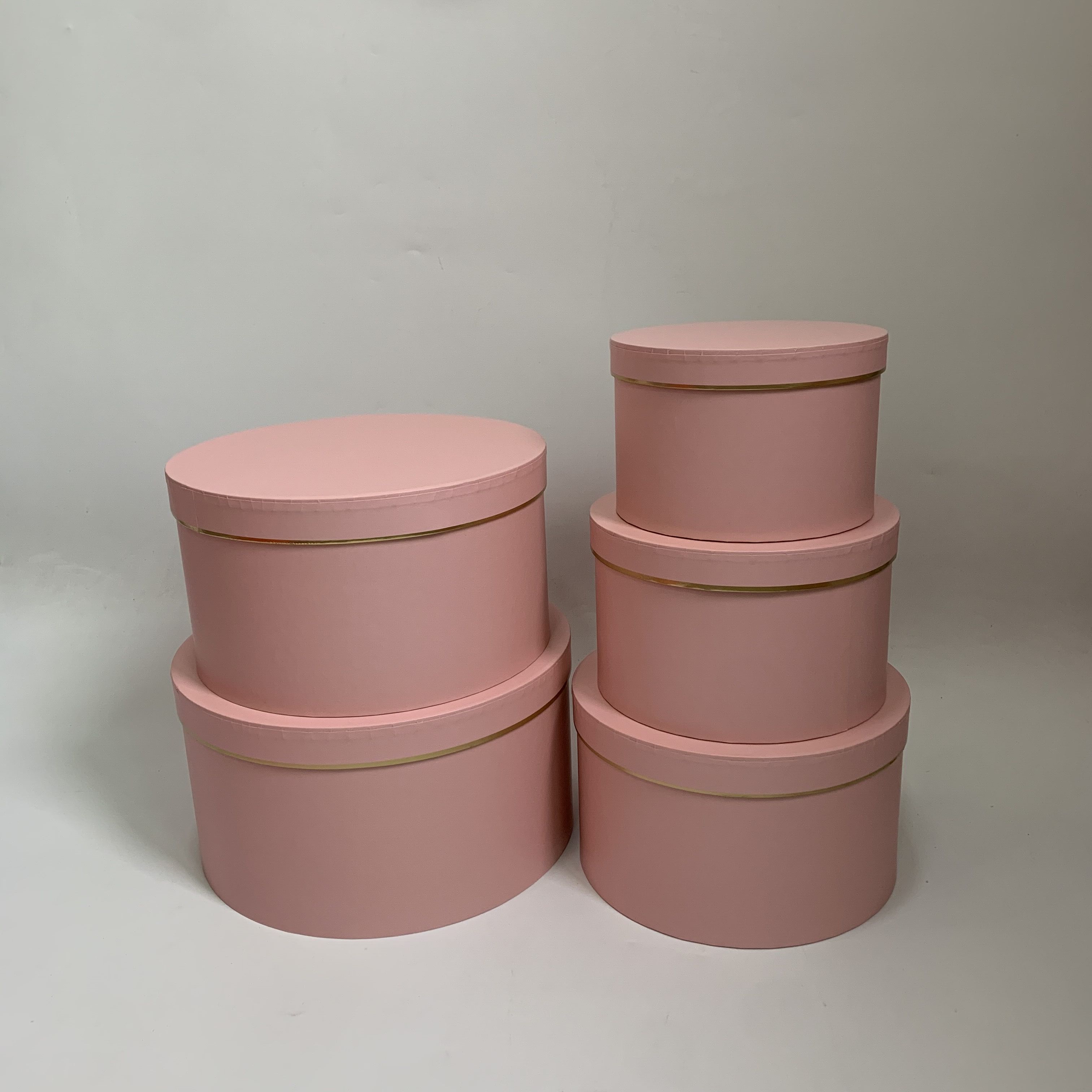 Vina classic round set of five flower gift box, flower box, hug bucket gift box Specification image