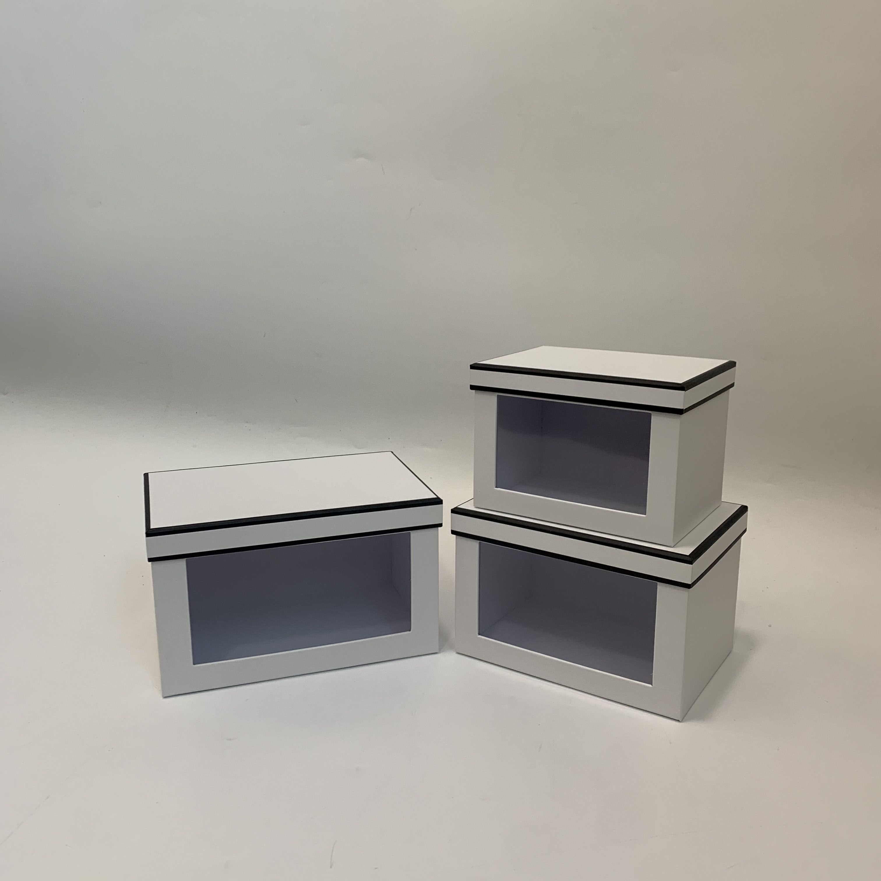 Vina Valentine's Day flower Gift Box, souvenir gift box, flower box gift box, hollowed-out rectangular gift box, three-piece set details Picture