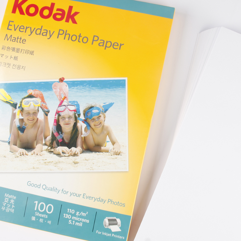 KODAK Kodak color inkjet printing Paper 130g matte inkjet printing paper Resume Medical Record Advertising Paper Recipe paper A4 single-sided color inkjet paper 100 sheets Color inkjet paper Item Picture