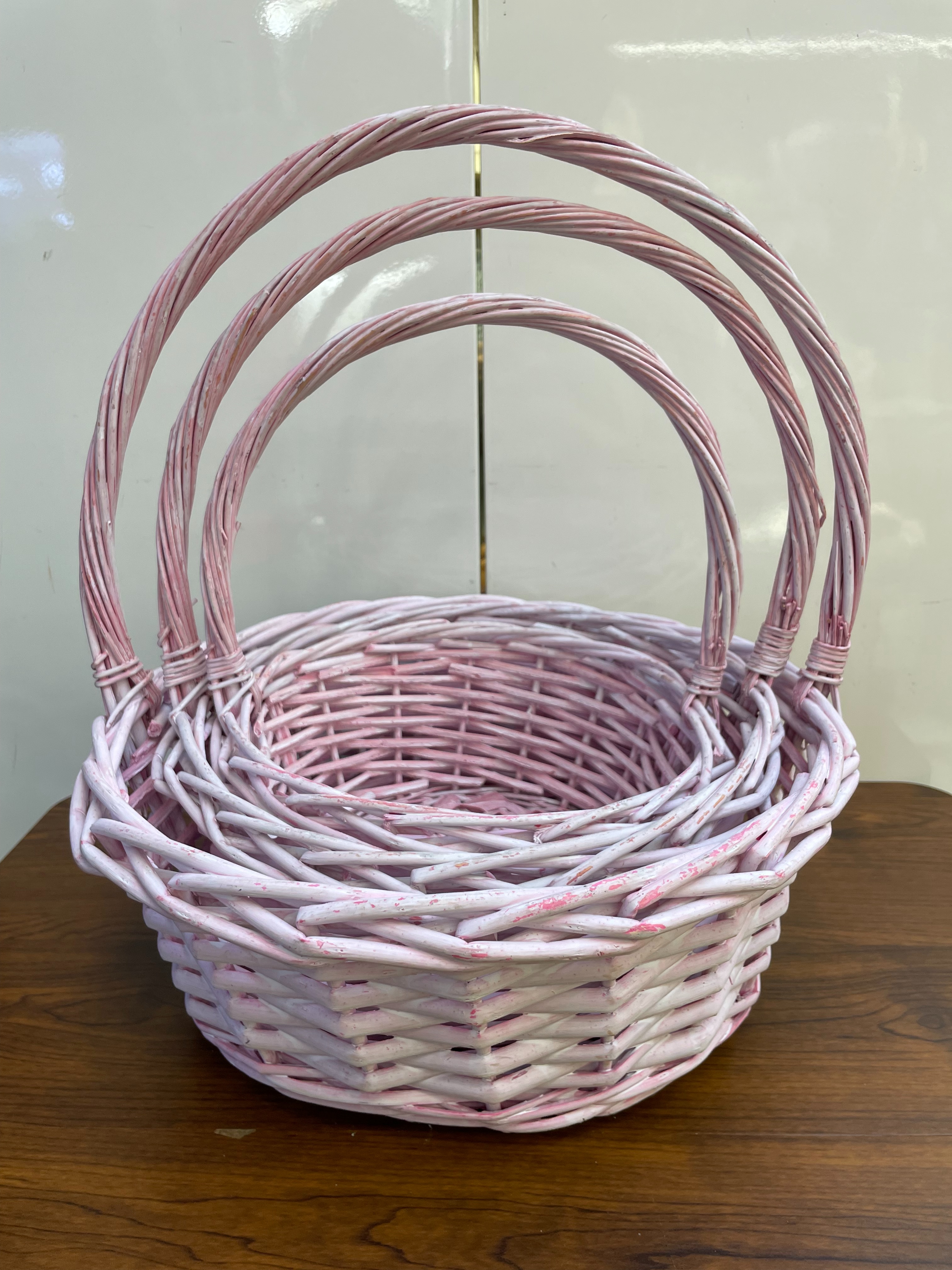 Three-piece set of colorful willow woven baskets details Picture