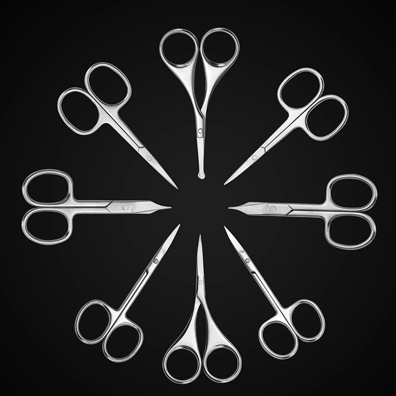 Stainless steel beauty accessories, sharp elbow, small scissors, eyebrow trimmer, nose hair trimmer, double eyelid strip trimmer, high-quality A scissors wholesale shanilak Item Picture