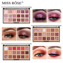 MISS ROSE美妆跨境眼影 珠光哑光外贸闪粉18色眼影盘