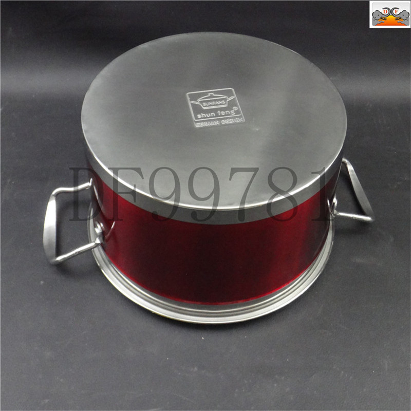 المقلاة DF99781 ذات الزوايا المستقيمة المصنوعة من الفولاذ غير القابل للصدأ، بأذنين مضادين، وعاء وعاء الفرا القائم على أساس وعاء وعاء الفرا Item Picture