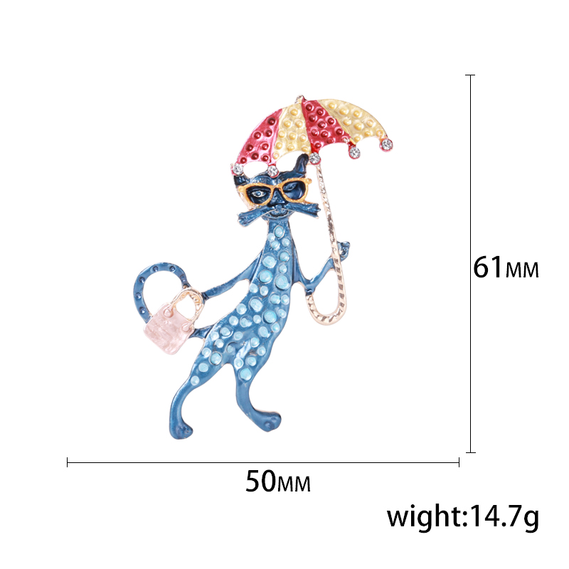 Factory direct sales of creative and light luxury Korean version new best-selling cartoon oil-drip cat knot light luxury water diamond creative retro brooch simple and fashionable accessory pin in stock Application Scenario