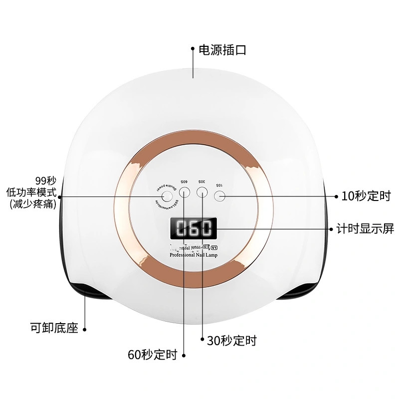168W nail lamp cross-border manufacturer wholesale induction quick-drying UV nail light therapy machine LED nail baking lamp shanilak details Picture