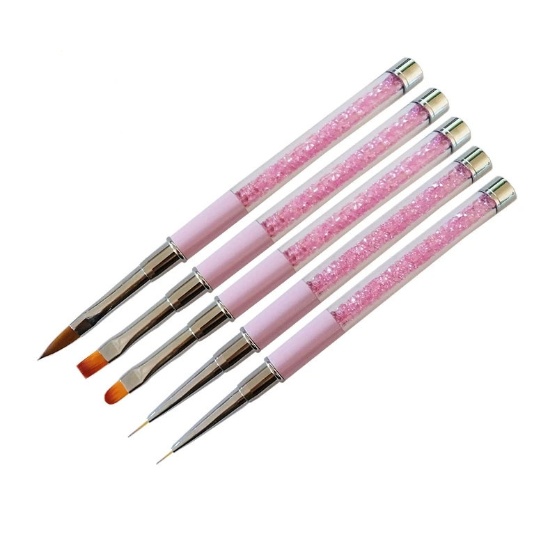 Nail art set: Pink diamond, pink rod, metal rod, drawstring pen, crystal pen, phototherapy pen, 5-piece painting set, shanilak nail art set
