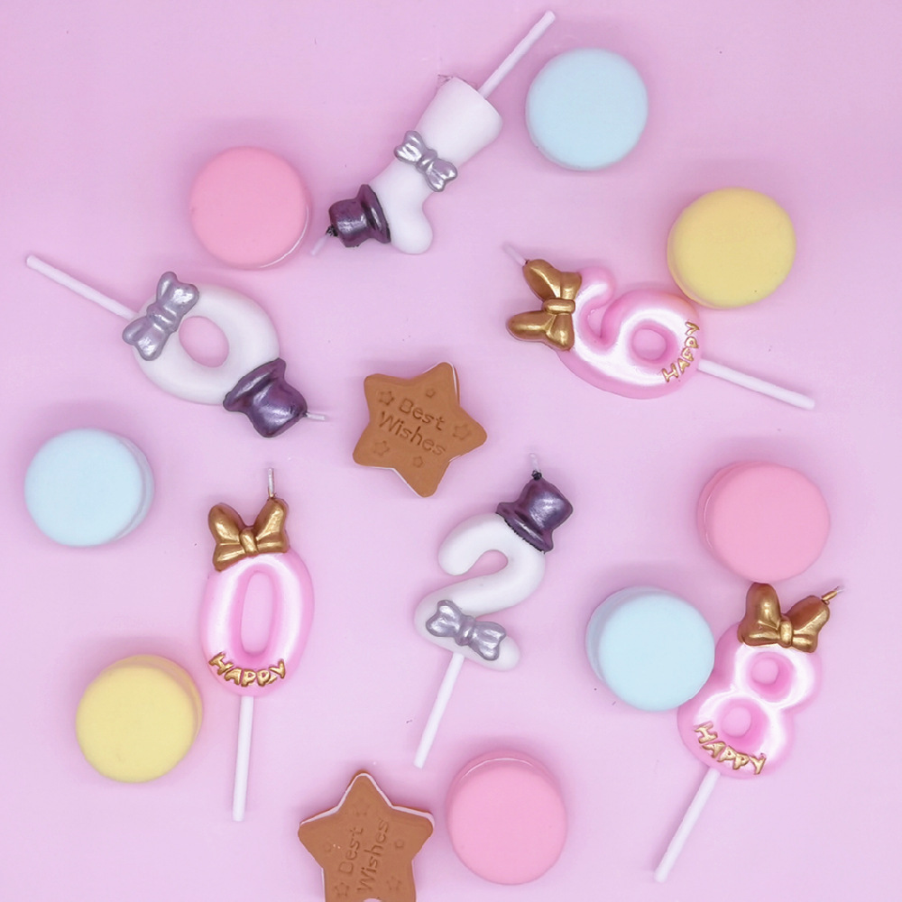 王子公主造型创意生日蜡烛 网红蝴蝶结蛋糕装饰 儿童周岁派对布置