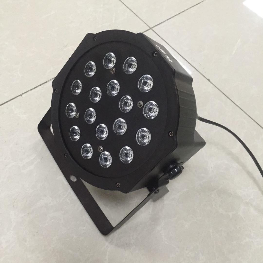 Factory direct sales of 18 lights, 3-color LED flat par stage, wedding and bar par lights details Picture