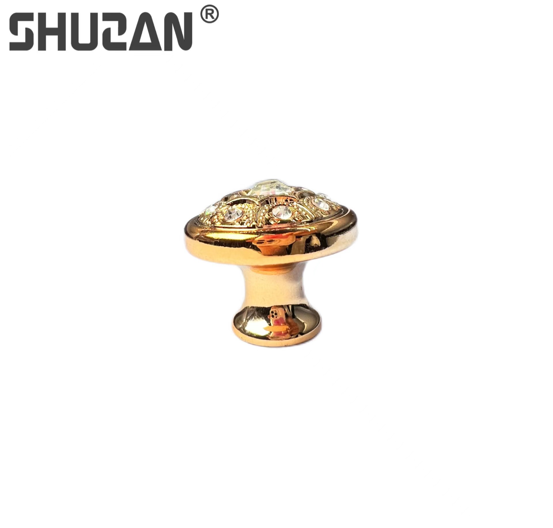 Shuzan high-end brand ABS acrylic crystal diamond-encrusted handle, door handle, European single-hole drawer, home hardware small handle, 304 material X101, other hardware tools, single-lock handle Item Picture