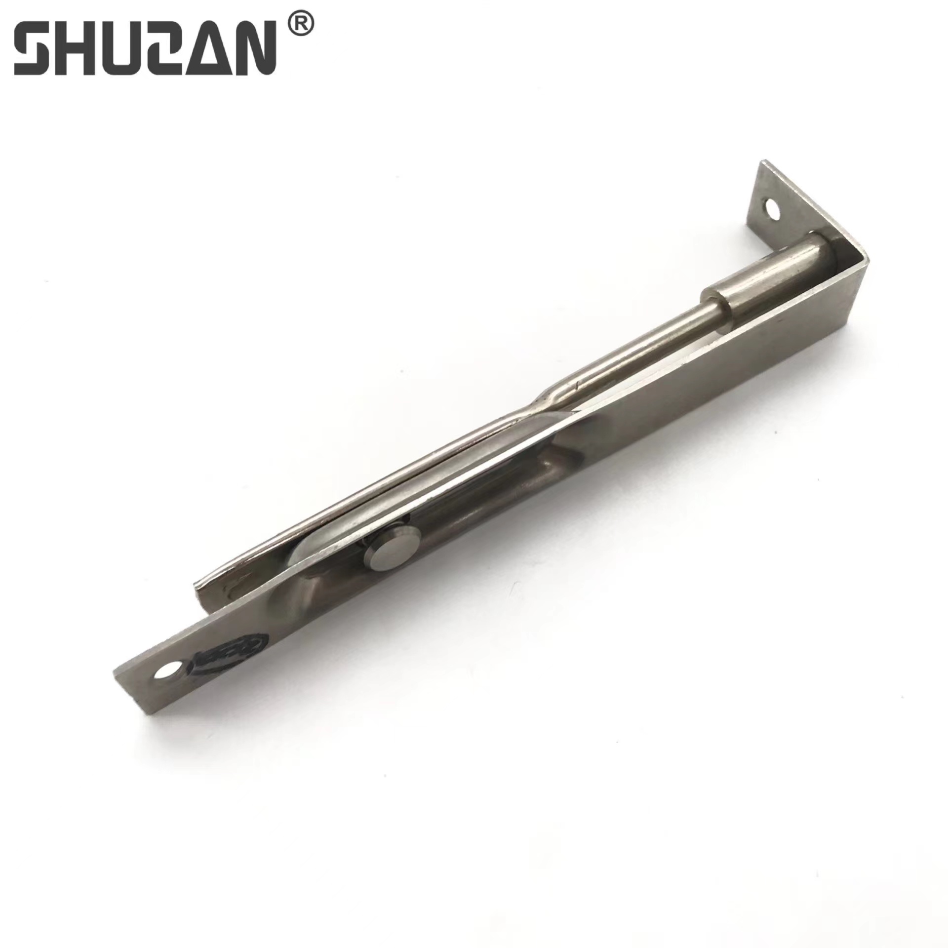Shuzan 304 dust collector pin cylinder, stainless steel top and bottom pin lock, thickened mother-and-child door floor plug dust collector, invisible door bolt box type concealed installation double opening X brand model A1, other hardware tools concealed pin details Picture