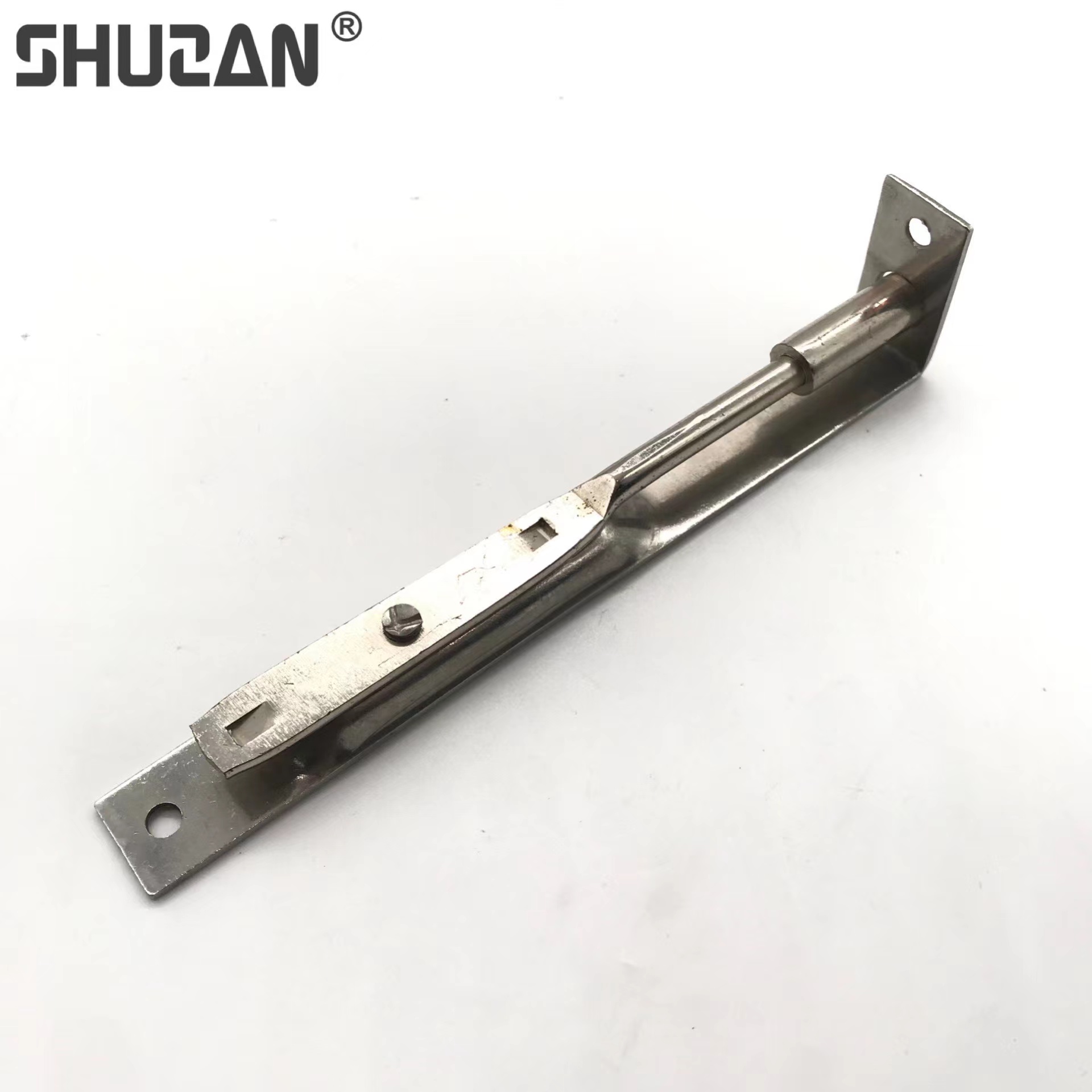Shuzan 304 dust collector pin cylinder, stainless steel top and bottom pin lock, thickened mother-and-child door floor plug dust collector, invisible door bolt box type concealed installation double opening X brand model A1, other hardware tools concealed pin Item Picture