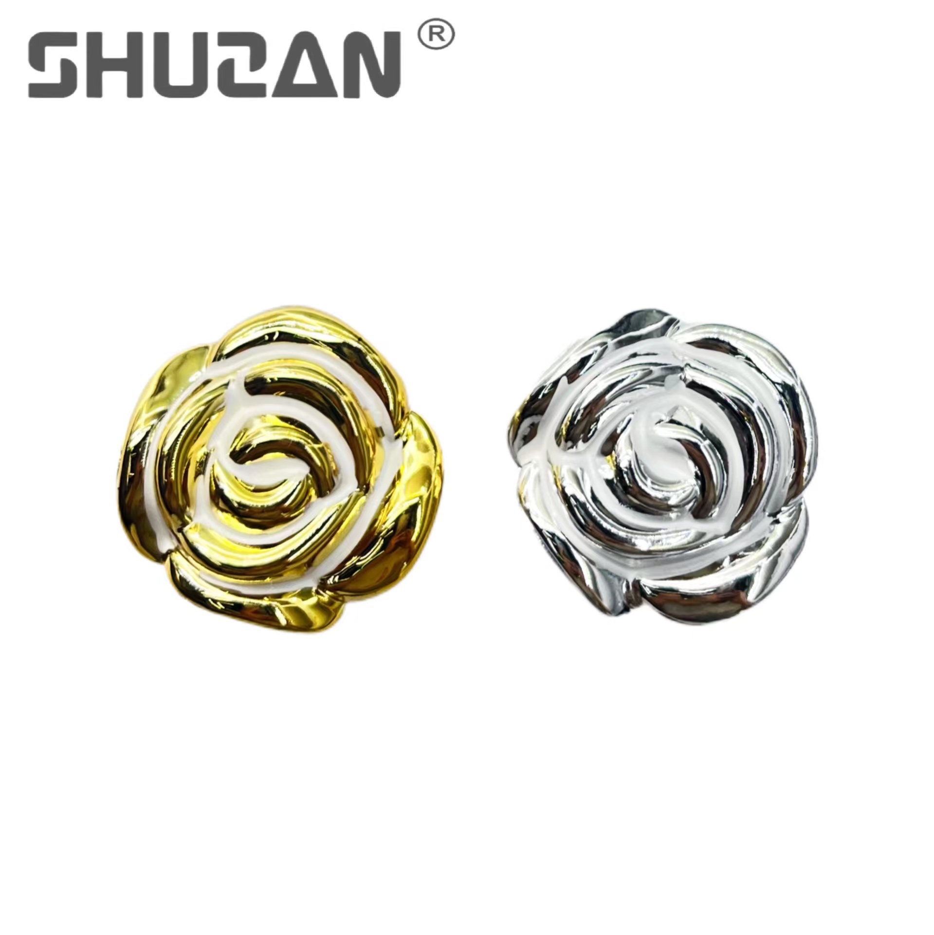 Shuzan Unknown brand rose-shaped single-hole country-style plastic handle, modern and simple cabinet drawer, wardrobe door handle wholesale special offer C003 Other hardware tools, single-lock handle details Picture
