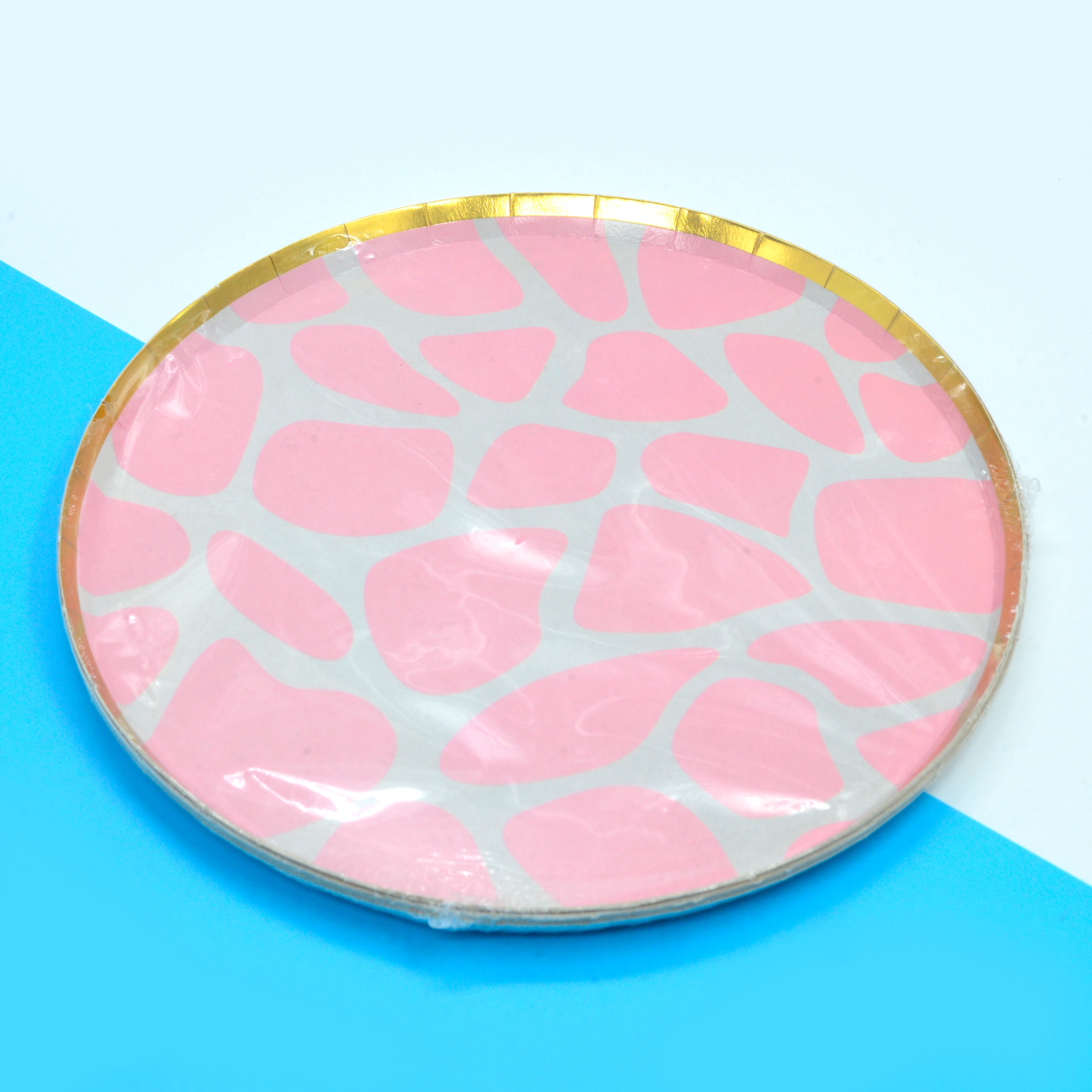 网红一次性粉色豹纹创意蛋糕盘1