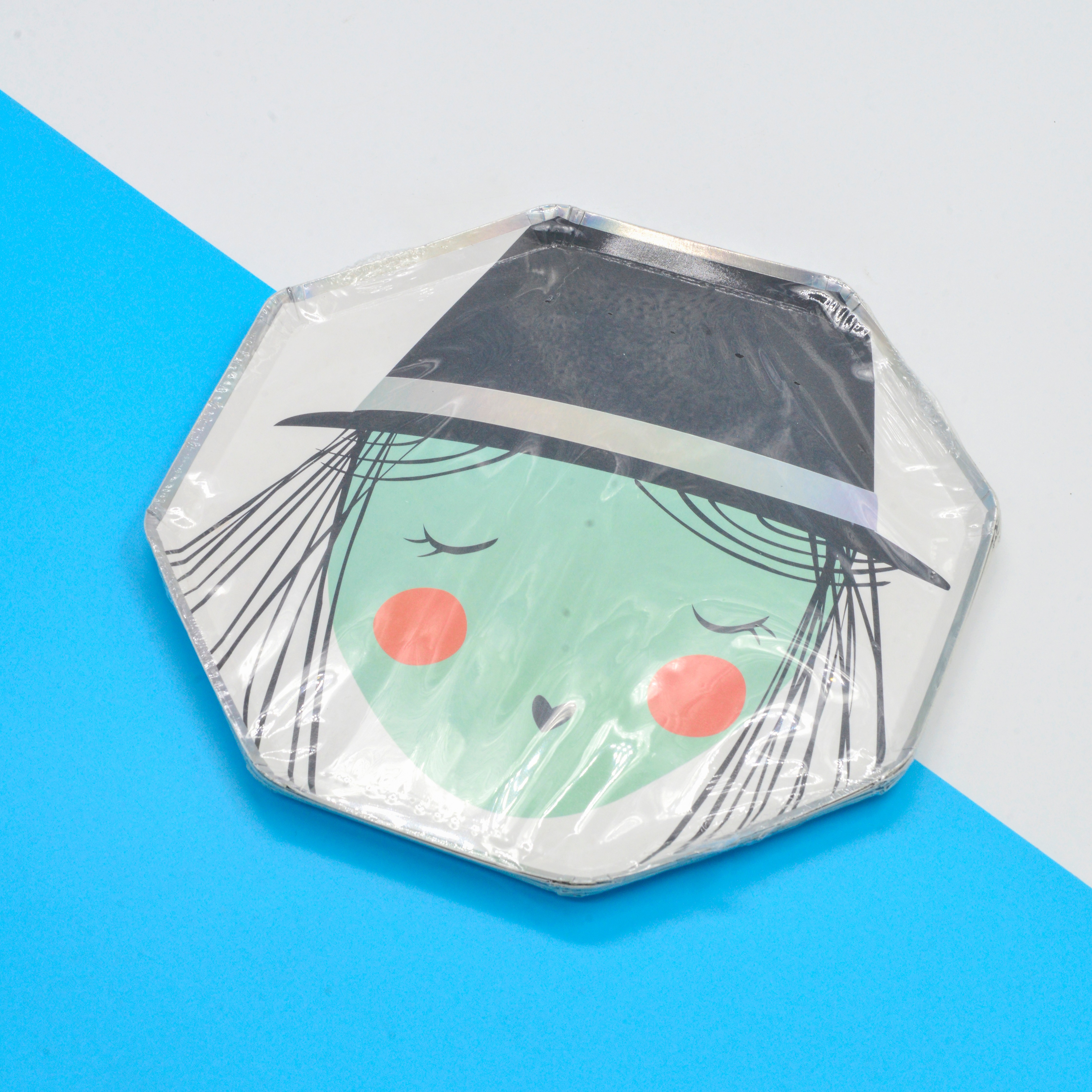 网红一次性女孩头像创意造型蛋糕盘1