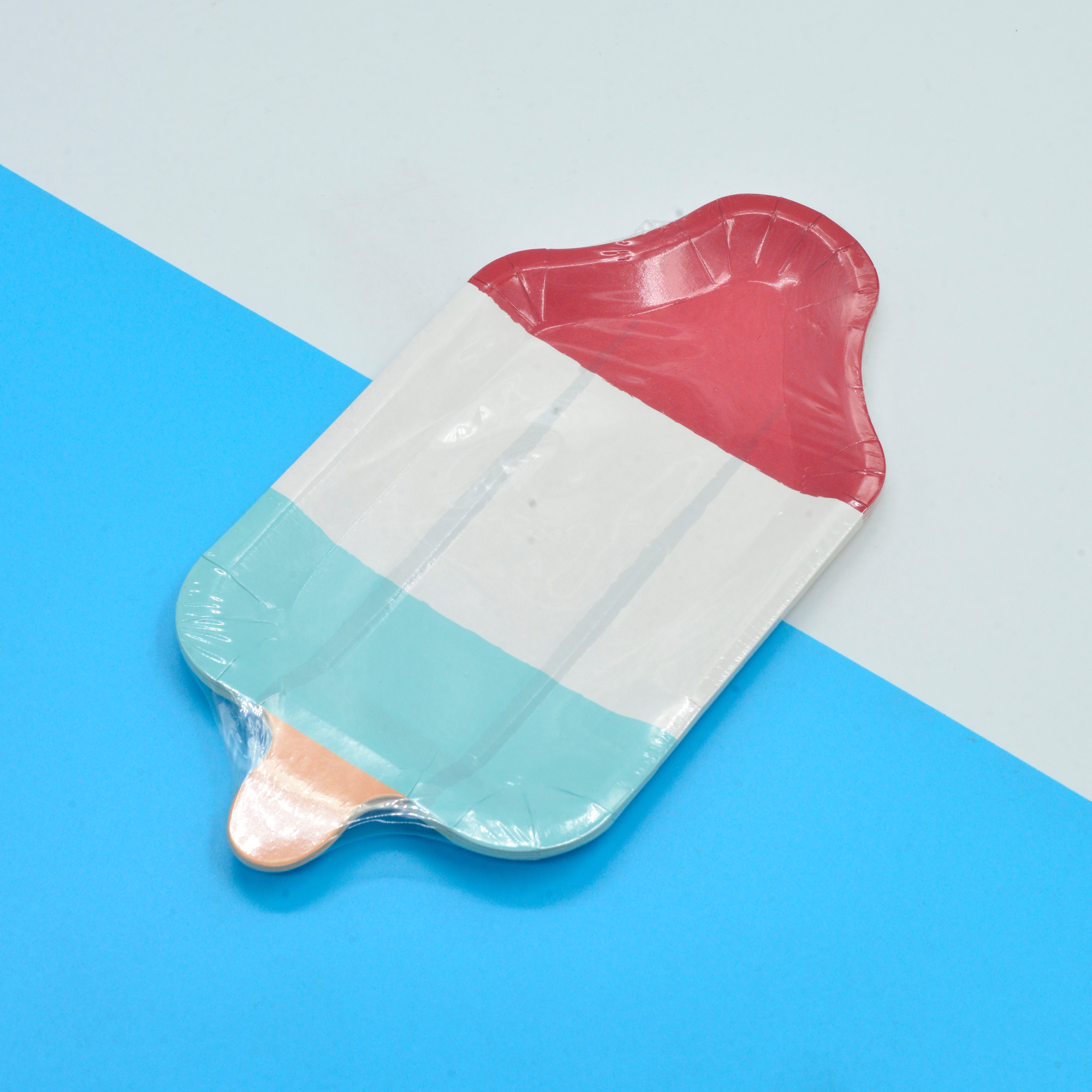 网红一次性方形三色拼接造型创意蛋糕盘1