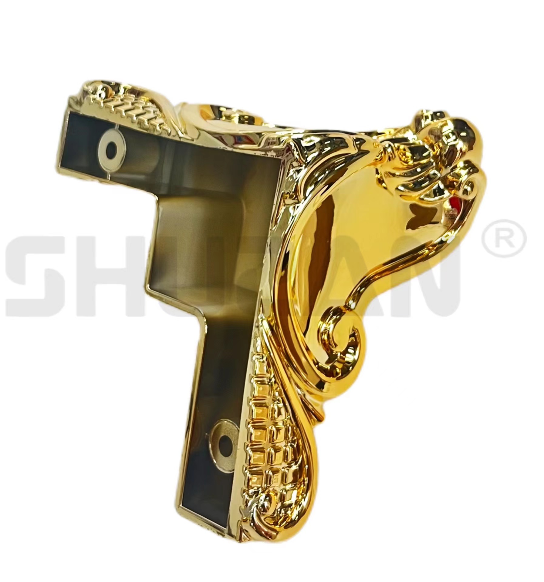 Shuzan Saudi style luxury gold and silver plastic sofa legs, cabinet legs, two-in-one cabinet legs, alloy cabinet legs, high-load-bearing and stable model, and other hardware tools details Picture