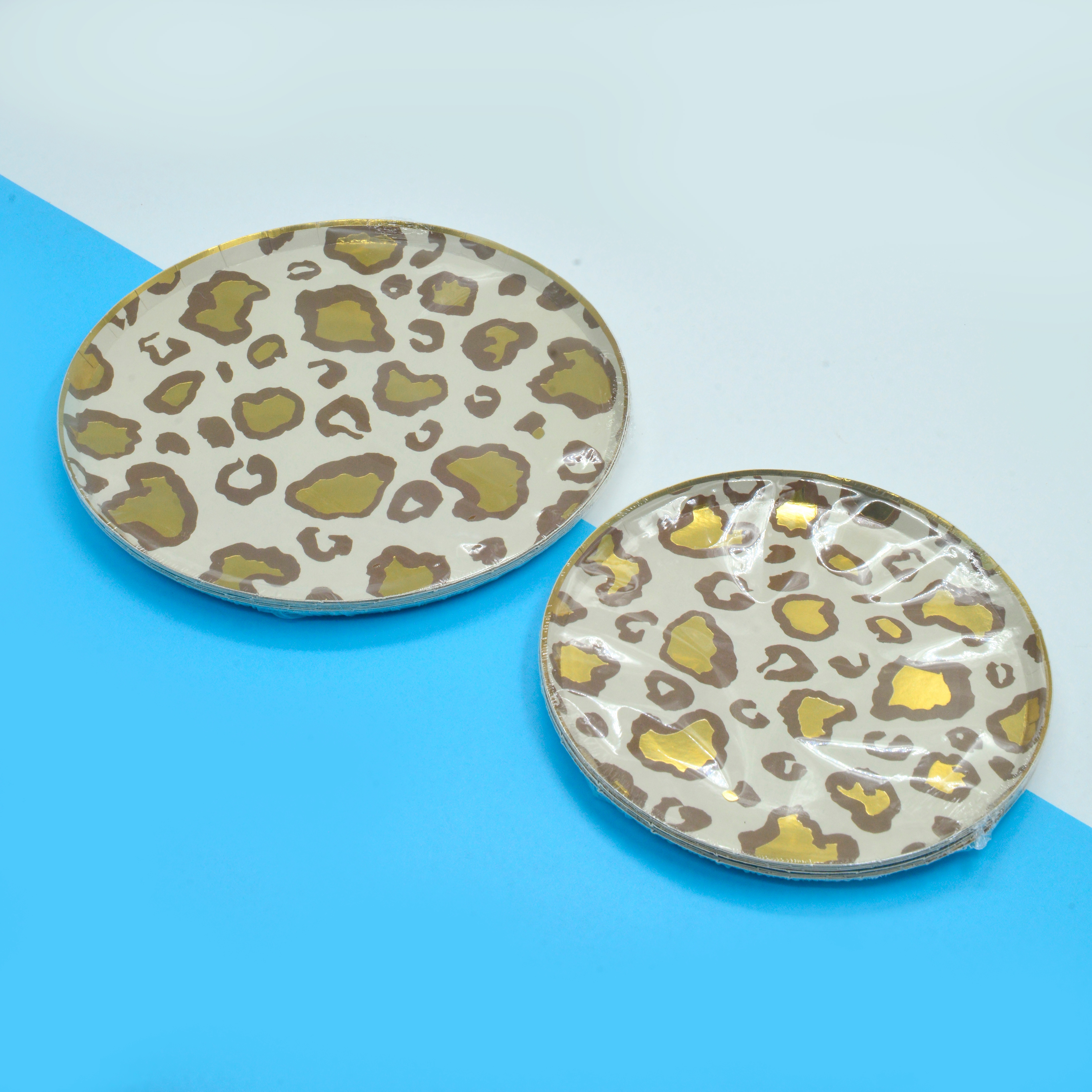 Influencers desechables leopardo patrón pastel plato Application Scenario