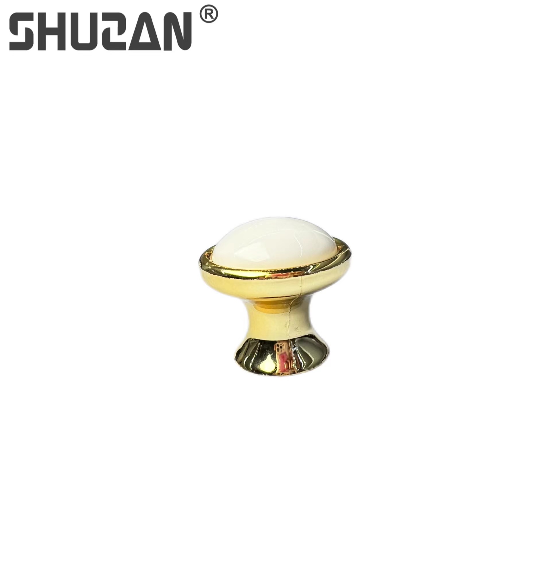 Shuzan modern and simple white 304 handle single-hole mini home wardrobe and cabinet door handle, exquisite and durable X202 other hardware tools single-lock handle Specification image
